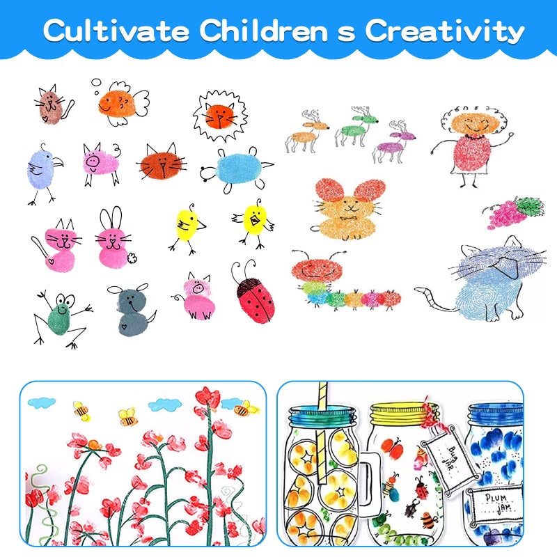 MoloTAR Craft Large Ink Pad Stamps Partner Diy Color,8 Colors Rainbow Finger Ink pad for kids (pack of 8) - Image 5